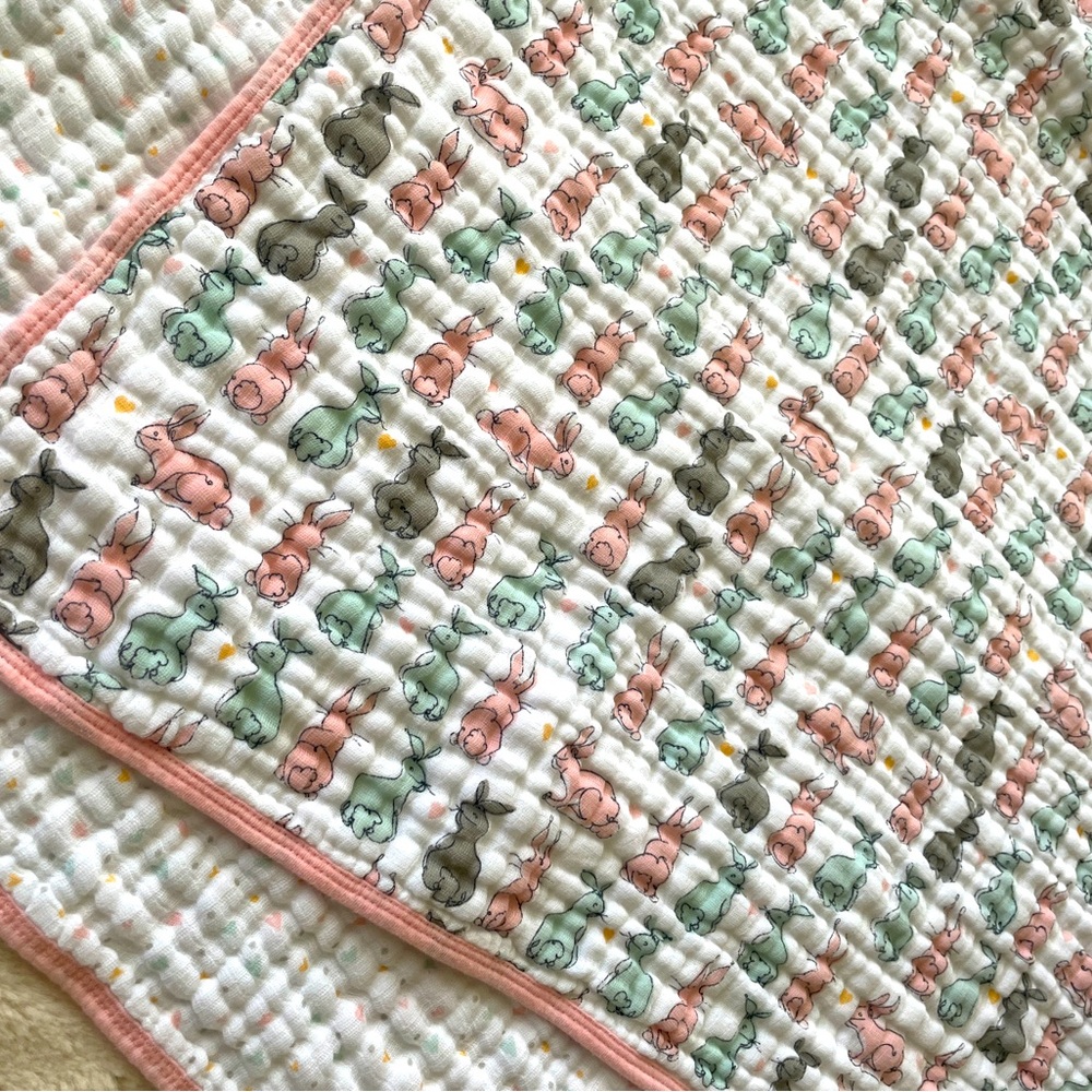 Aden and Anais Organic cotton muslin blanket bunnies Ellen Degenres